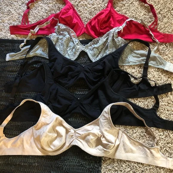 Elegant Women's Lace and Satin Bra Set - Black, Red, Cream blue Maidenform Olga - Picture 3 of 3